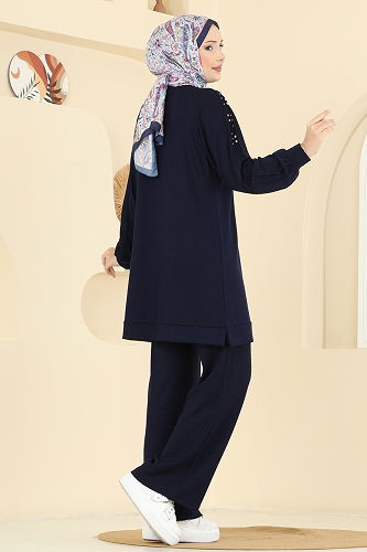 moda selvim طقم كحلي 3192HBS856 - Thumbnail