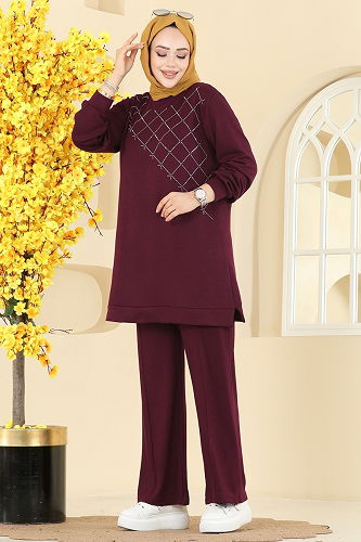 moda selvim Combined 3196HBS856 Burgundy - Thumbnail