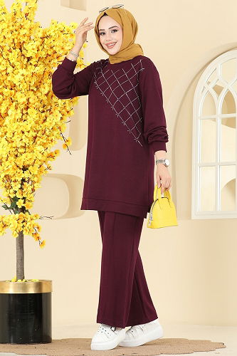 moda selvim Combined 3196HBS856 Burgundy - Thumbnail