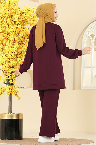 moda selvim Combined 3196HBS856 Burgundy - Thumbnail