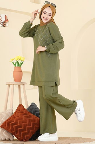 moda selvim Combined 3196HBS856 Oil Green - Thumbnail