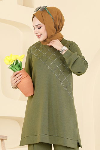 moda selvim طقم أخضر 3196HBS856 - Thumbnail