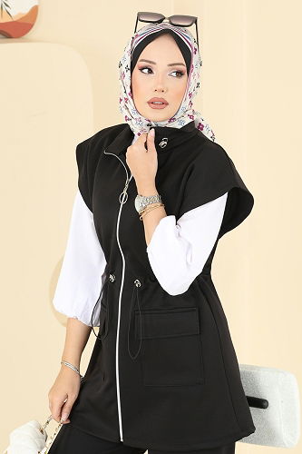 moda selvim طقم أسود 3207HBS856 - Thumbnail