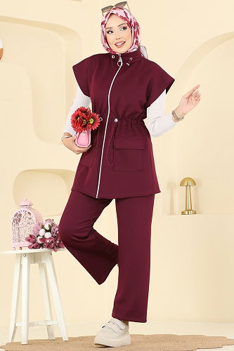 moda selvim Combined 3207HBS856 Burgundy - Thumbnail