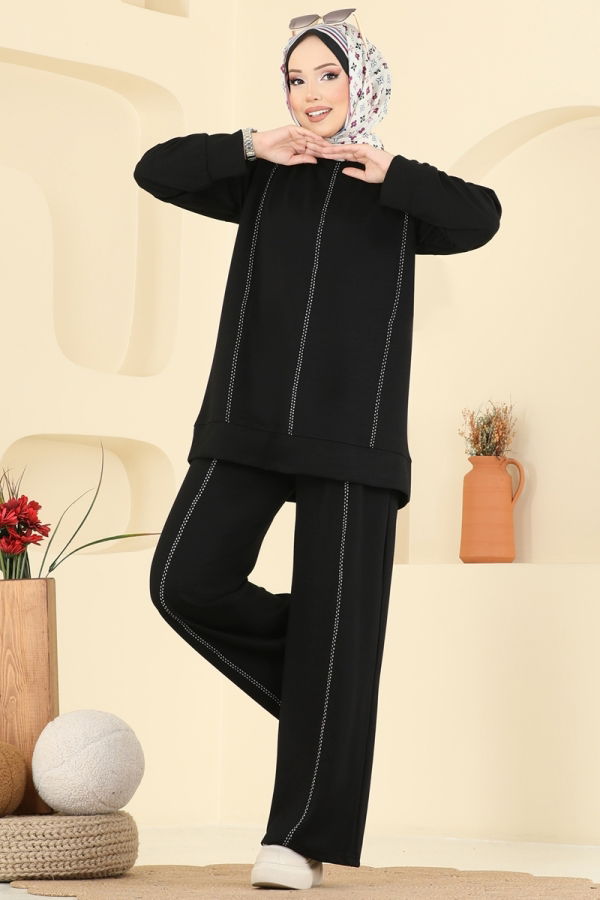 Modaselvim الاطقم طقم أسود 3216HBS856