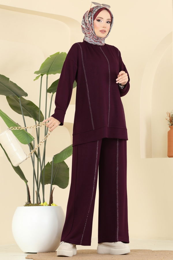 Modaselvim الاطقم طقم خمري 3216HBS856