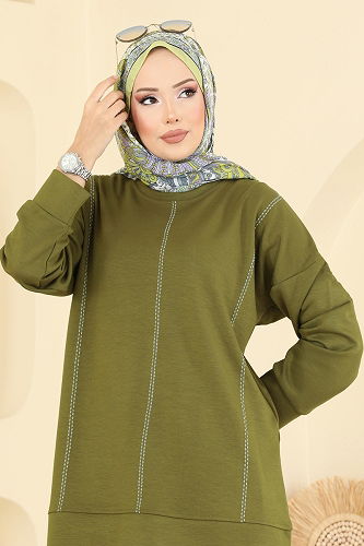 moda selvim طقم أخضر 3216HBS856 - Thumbnail