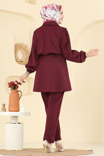 moda selvim Combined 3227HBS856 Burgundy - Thumbnail