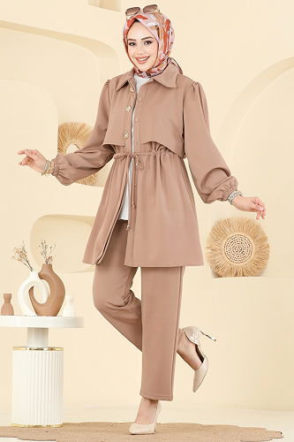 moda selvim طقم بيج 3227HBS856 - Thumbnail