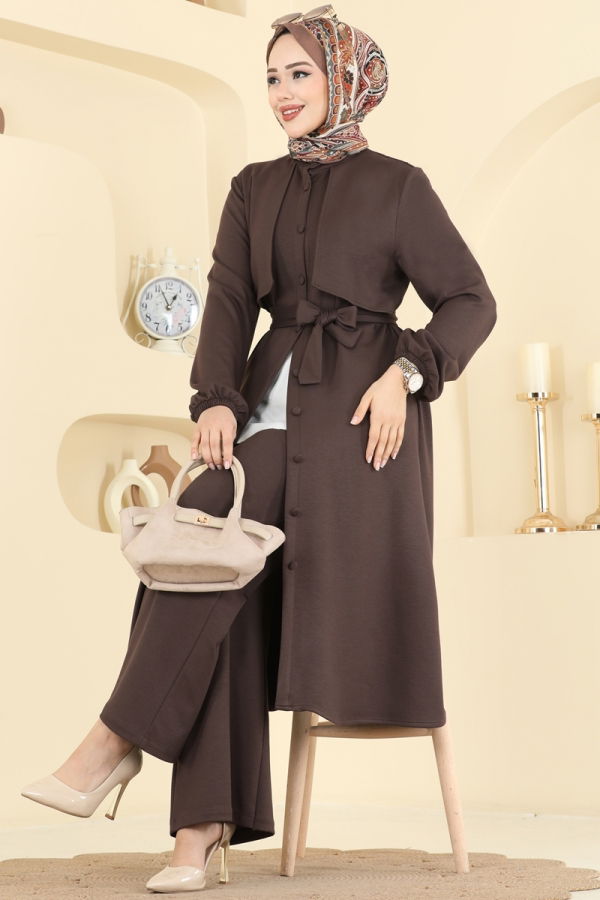 Modaselvim Hijab Combinations Combined 322ASN888 Bitter Brown
