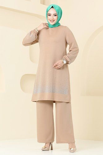 moda selvim طقم بيج 323DVL817 - Thumbnail