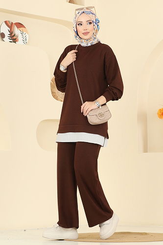 moda selvim طقم بني 3246HBS856 - Thumbnail