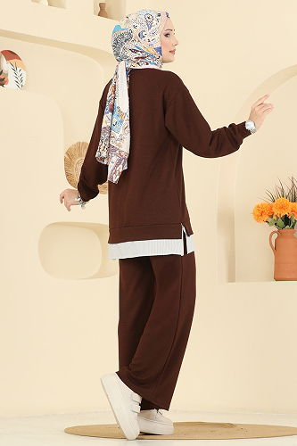 moda selvim طقم بني 3246HBS856 - Thumbnail