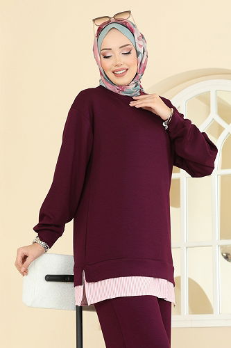 moda selvim Combined 3246HBS856 Burgundy - Thumbnail