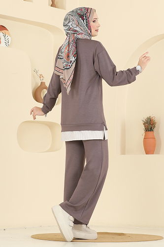 moda selvim طقم بيج غامق 3246HBS856 - Thumbnail