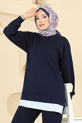 moda selvim طقم كحلي 3246HBS856 - Thumbnail