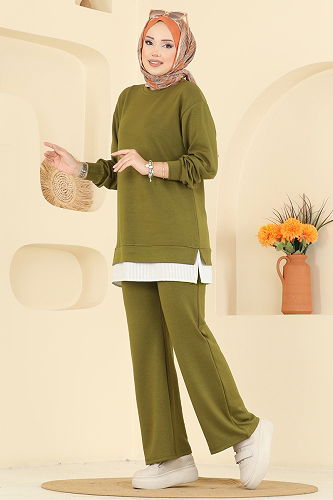 moda selvim Combined 3246HBS856 Oil Green - Thumbnail