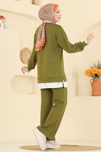 moda selvim طقم أخضر 3246HBS856 - Thumbnail