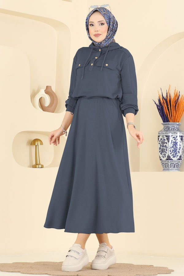 Modaselvim Hijab Combinations Combined 3248HBS856 Anthracite