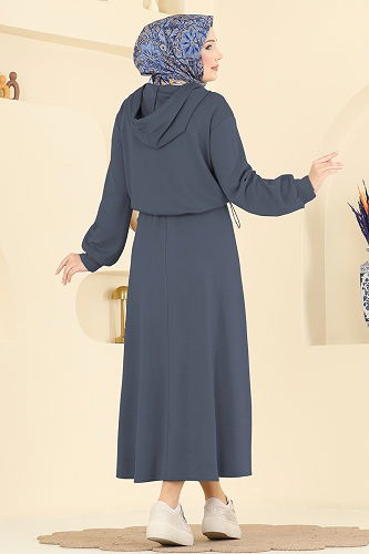 moda selvim طقم رمادي غامق 3248HBS856 - Thumbnail