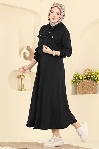 moda selvim طقم أسود 3248HBS856 - Thumbnail