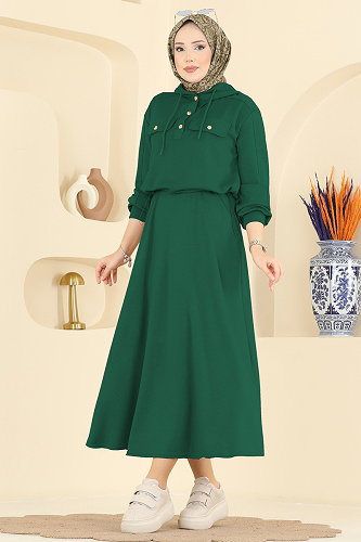 moda selvim طقم زيتي 3248HBS856 - Thumbnail