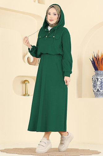 moda selvim طقم زيتي 3248HBS856 - Thumbnail