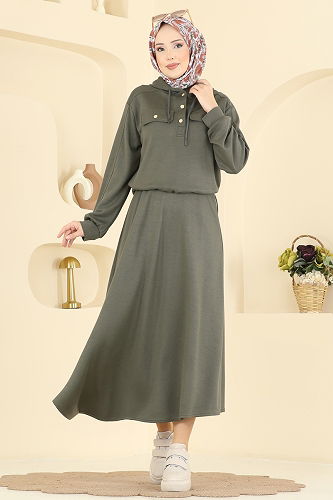 moda selvim طقم اخضر عفني 3248HBS856 - Thumbnail