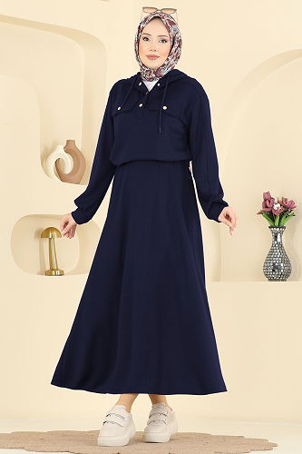 moda selvim طقم كحلي 3248HBS856 - Thumbnail