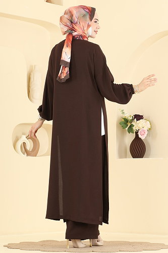 moda selvim طقم بني 3248MP806 - Thumbnail