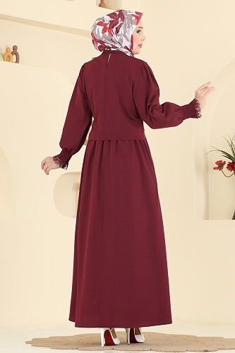 moda selvim طقم خمري 324ASN888 - Thumbnail