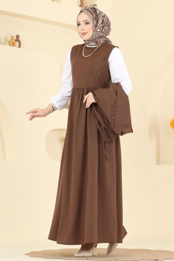 Modaselvim Hijab Combinations Combined 324ASN888 Light Brown