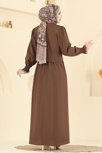 moda selvim طقم بني فاتح 324ASN888 - Thumbnail