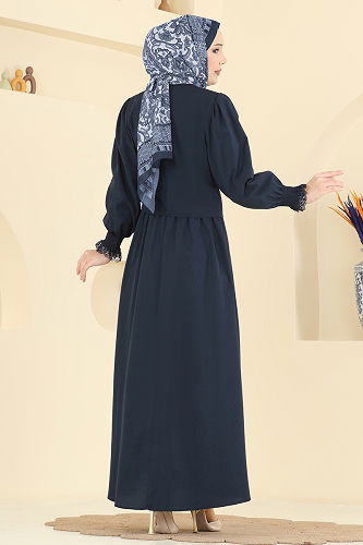 moda selvim طقم كحلي فاتح 324ASN888 - Thumbnail