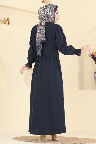 moda selvim طقم كحلي 324ASN888 - Thumbnail