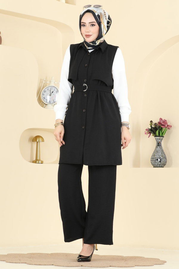 Modaselvim Hijab Combinations Combined 3254HBS856 Black