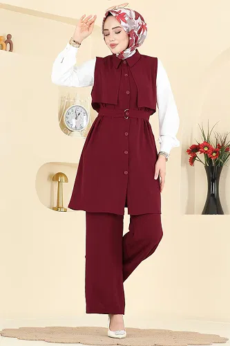 moda selvim Combined 3254HBS856 Burgundy - Thumbnail