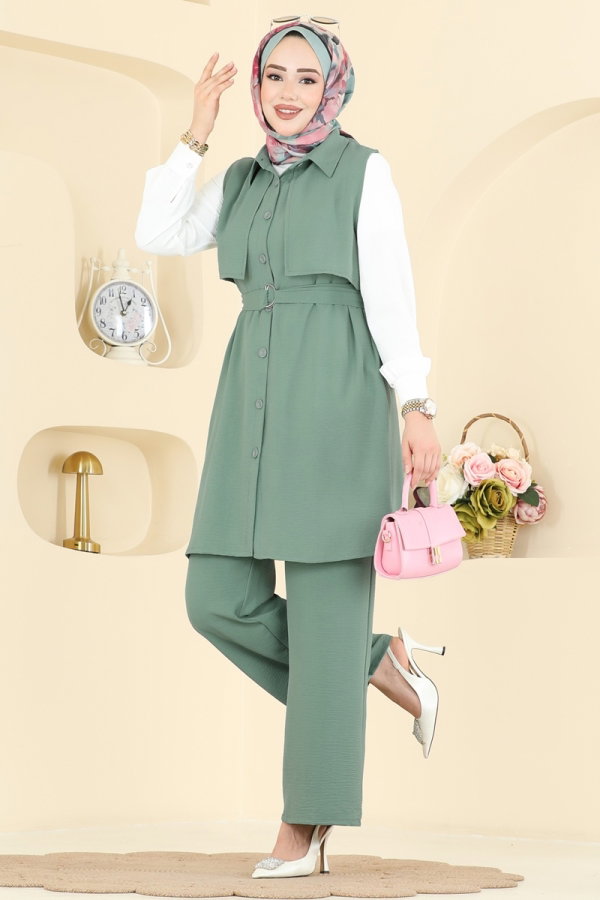 Modaselvim Hijab Combinations Combined 3254HBS856 Dark Mint