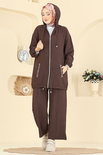 moda selvim طقم بني 3257HBS856 - Thumbnail