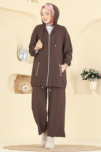 moda selvim طقم بني 3257HBS856 - Thumbnail