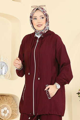 moda selvim Combined 3257HBS856 Burgundy - Thumbnail