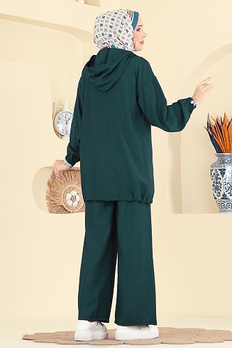 moda selvim طقم زيتي 3257HBS856 - Thumbnail