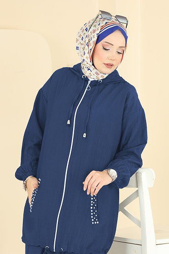 moda selvim طقم ازرق 3257HBS856 - Thumbnail