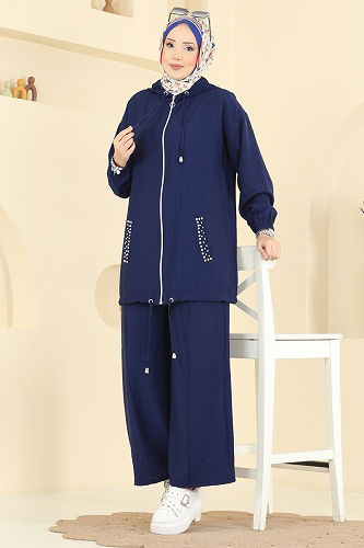 moda selvim طقم كحلي 3257HBS856 - Thumbnail