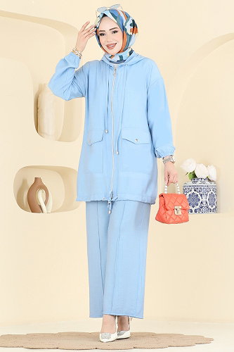 moda selvim طقم أزرق 3258HBS856 - Thumbnail