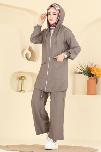 H.B.S. - طقم بيج غامق 3258HBS856