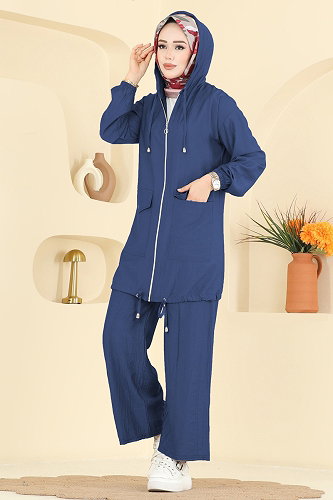 moda selvim طقم ازرق 3258HBS856 - Thumbnail