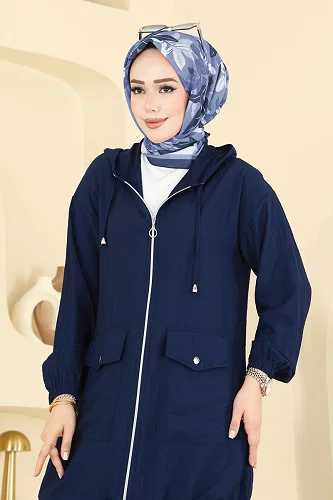 moda selvim طقم كحلي فاتح 3258HBS856 - Thumbnail