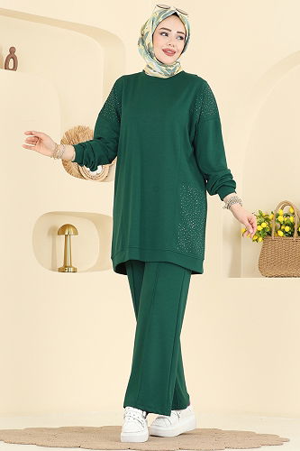 moda selvim طقم زيتي 3265HBS856 - Thumbnail