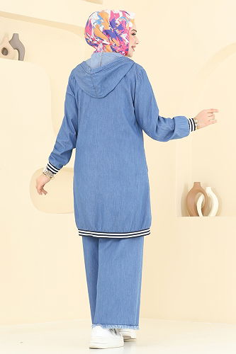 moda selvim طقم جينز فاتح 326MSA980 - Thumbnail